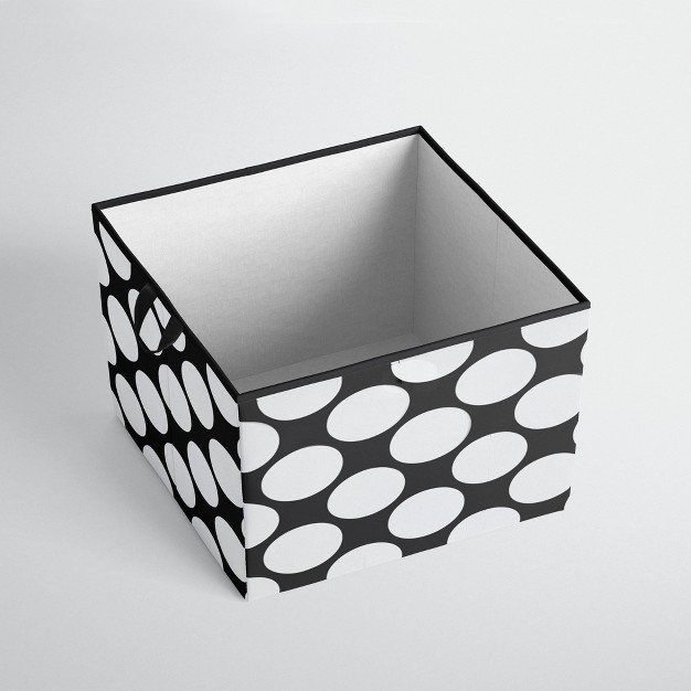 Bacati Dots pin Stripes Black white Storage Box Large