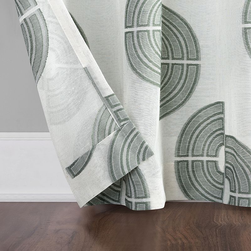 Archaeo Retro Curves Linen Blend Grommet Window Curtain