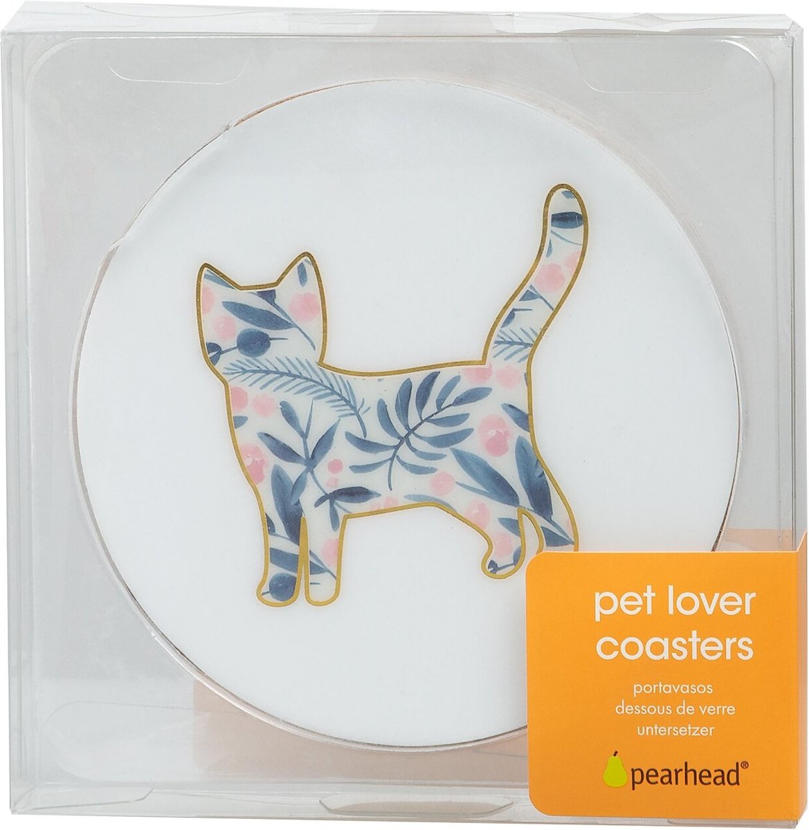 Pearhead Cat Silhouettes Cork Coaster Set