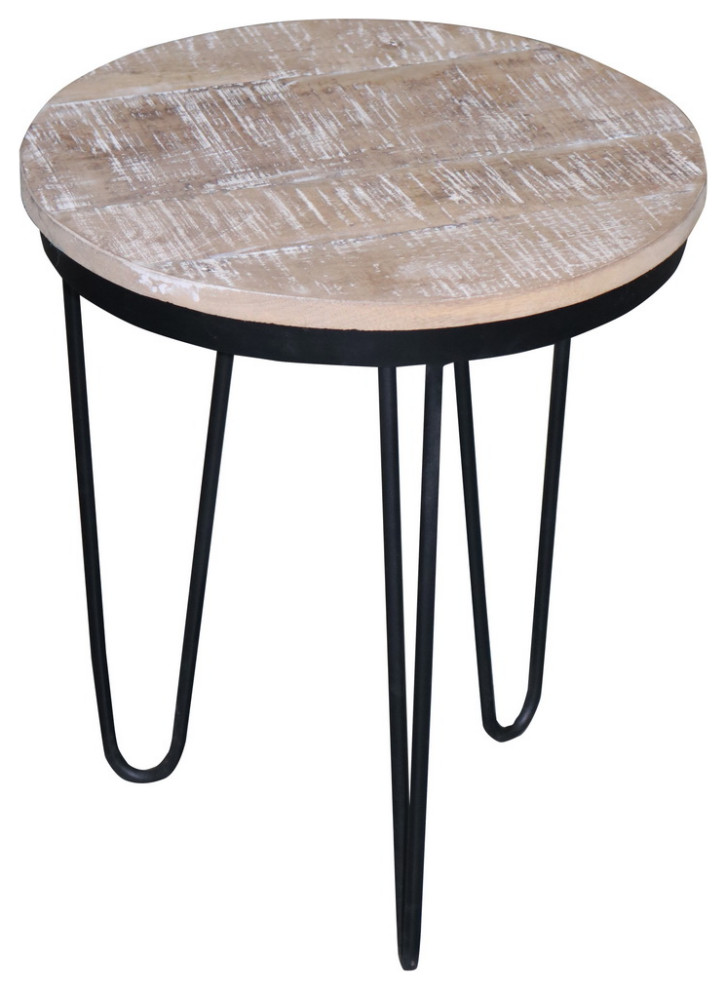 Outbound Round End Table   Industrial   Side Tables And End Tables   by Progressive Furniture  Houzz