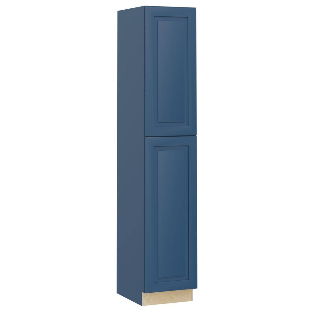 Home Decorators Collection Grayson Mythic Blue Plywood Shaker Stock Assembled Utility Kitchen Cabinet Pantry 4-ROT 18 in. x 96 in. x 24 in. U182496L-4T-GMB