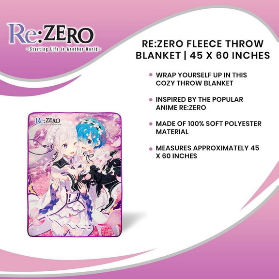 Just Funky JFL REZ BL 31320 C Re:Zero Fleece Throw...