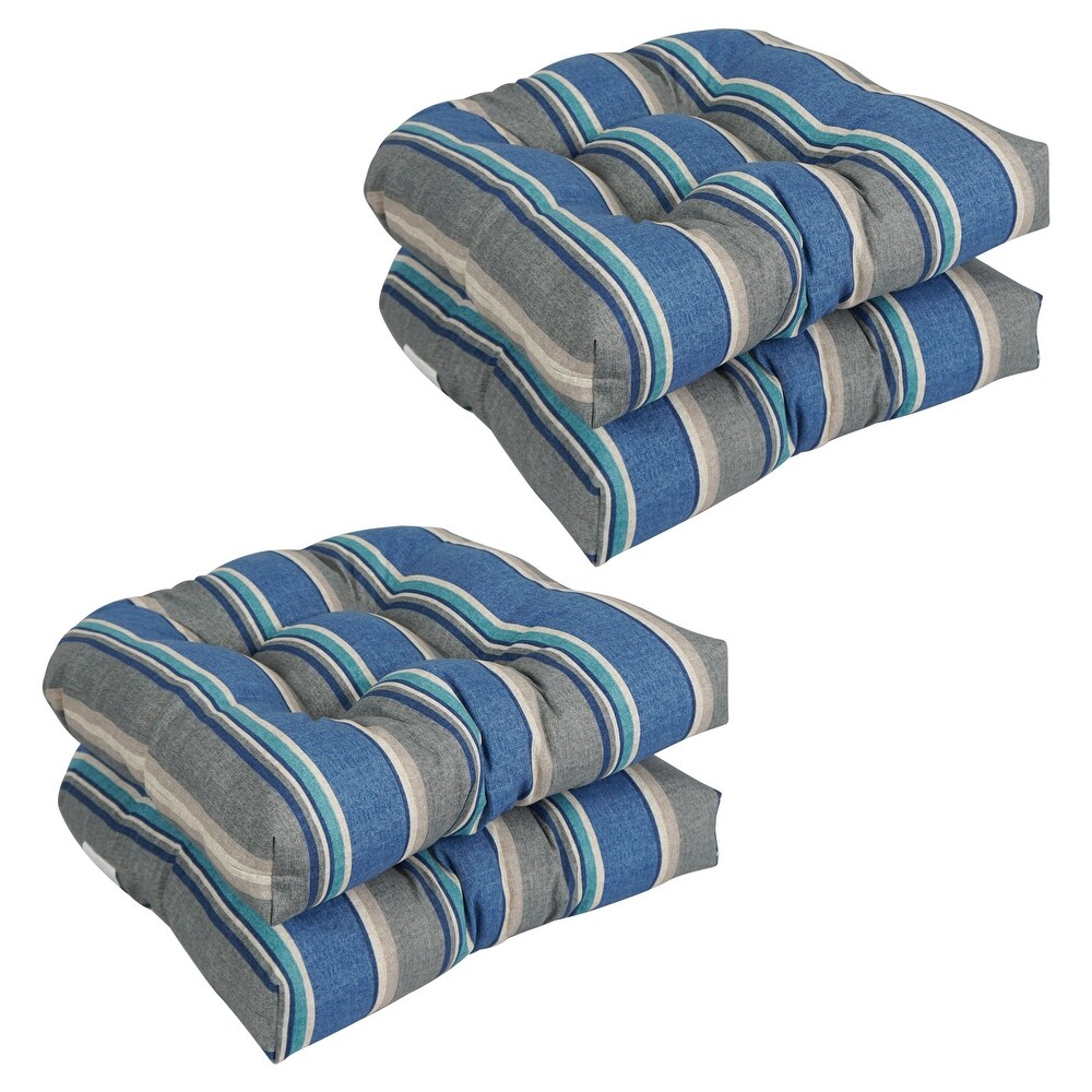 19 inch Rounded Back Tufted Indoor/Outdoor Chair Cushions (Set of 4)   19\