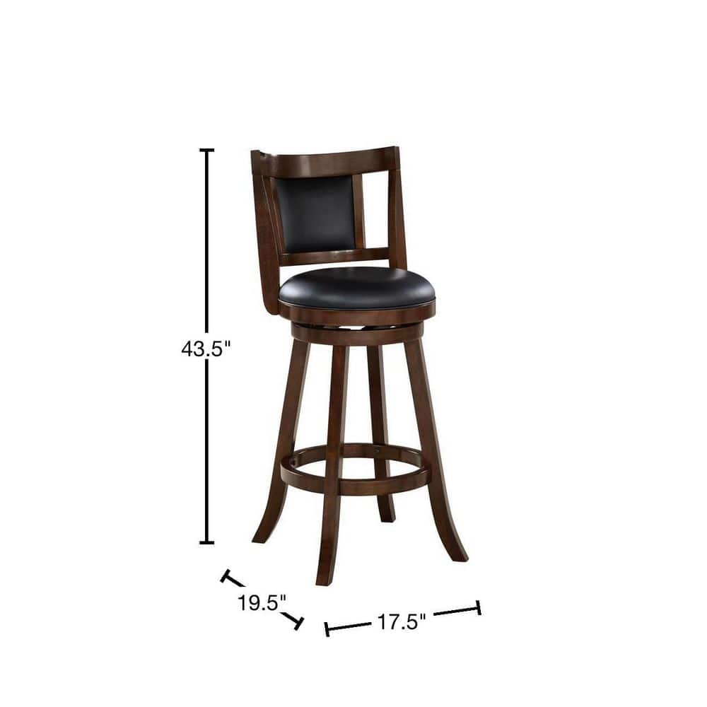 Boraam Avianna 29 in. Cappuccino Swivel Bar Stool with Cushion 62829