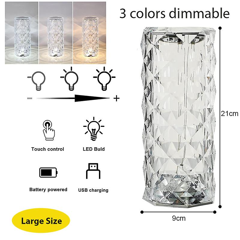 Crystal Table Lamps Rose Light Projector 16 Colors Changing Touch Remote Control Adjustable Romantic Diamond Atmosphere Lights