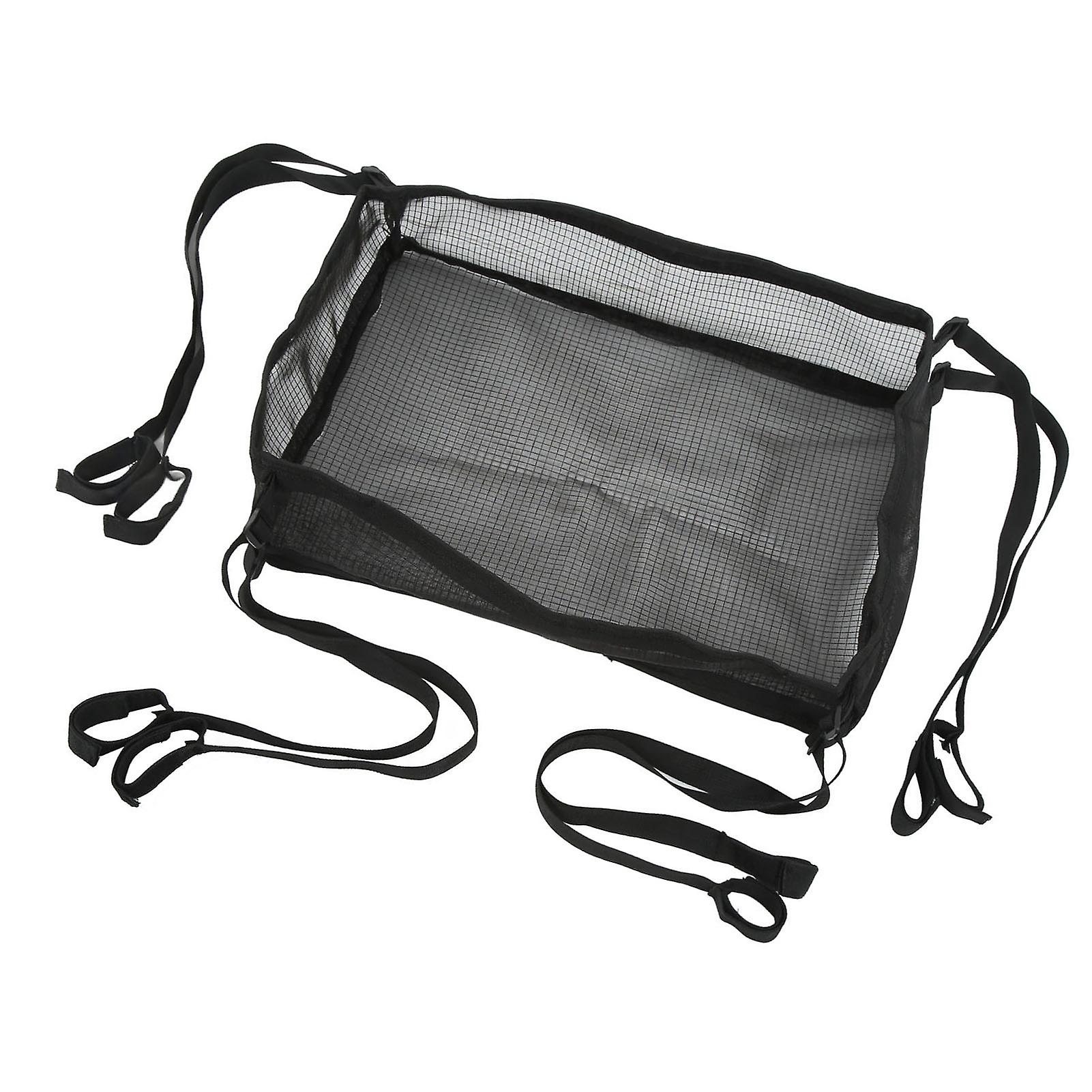 Table Storage Mesh Bag Portable Adjustable Outdoor Folding Net Bag For Camping Hiking Black