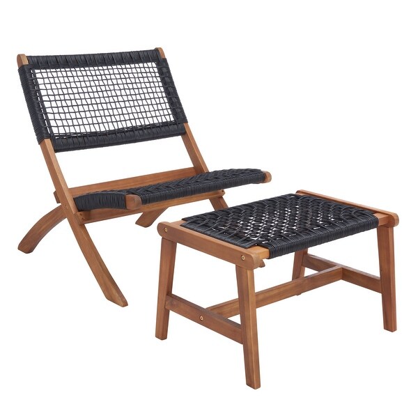 SAFAVIEH Casella Acacia/ Rope Outdoor Chair and Table Set