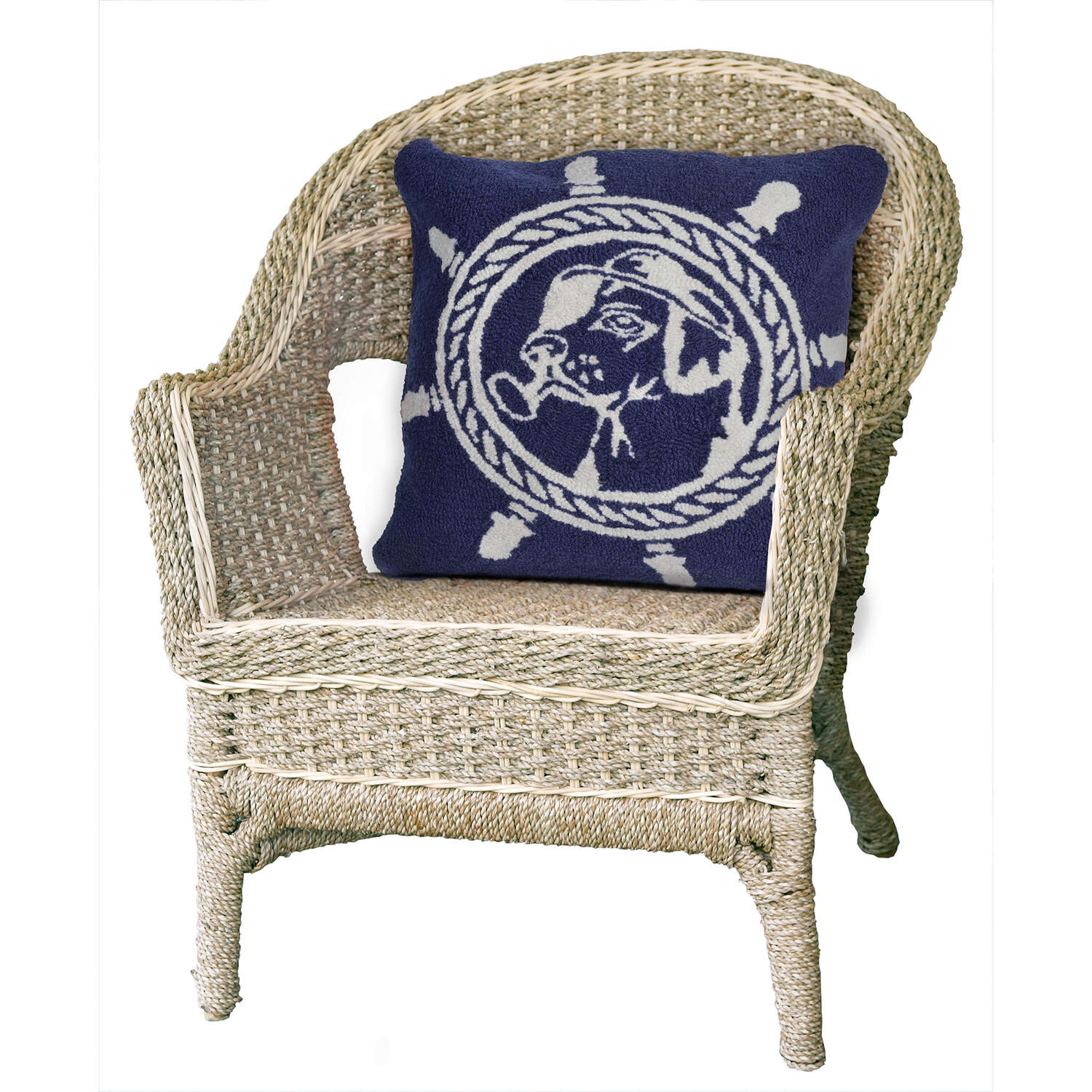 Liora Manne Frontporch Marine Seadog Polyester Throw Pillow 18 in. H X 2 in. W X 18 in. L