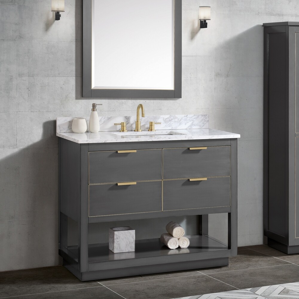 Avanity ie 43 in. Vanity Combo in Twilight Gray with Gold Trim