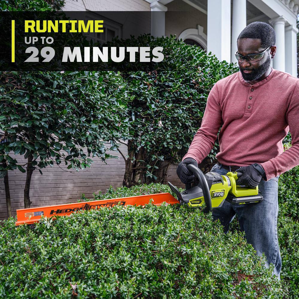 RYOBI 40V HP Brushless Whisper Series 26 in. Cordless Battery Hedge Trimmer with 2.0 Ah Battery and Charger RY40660