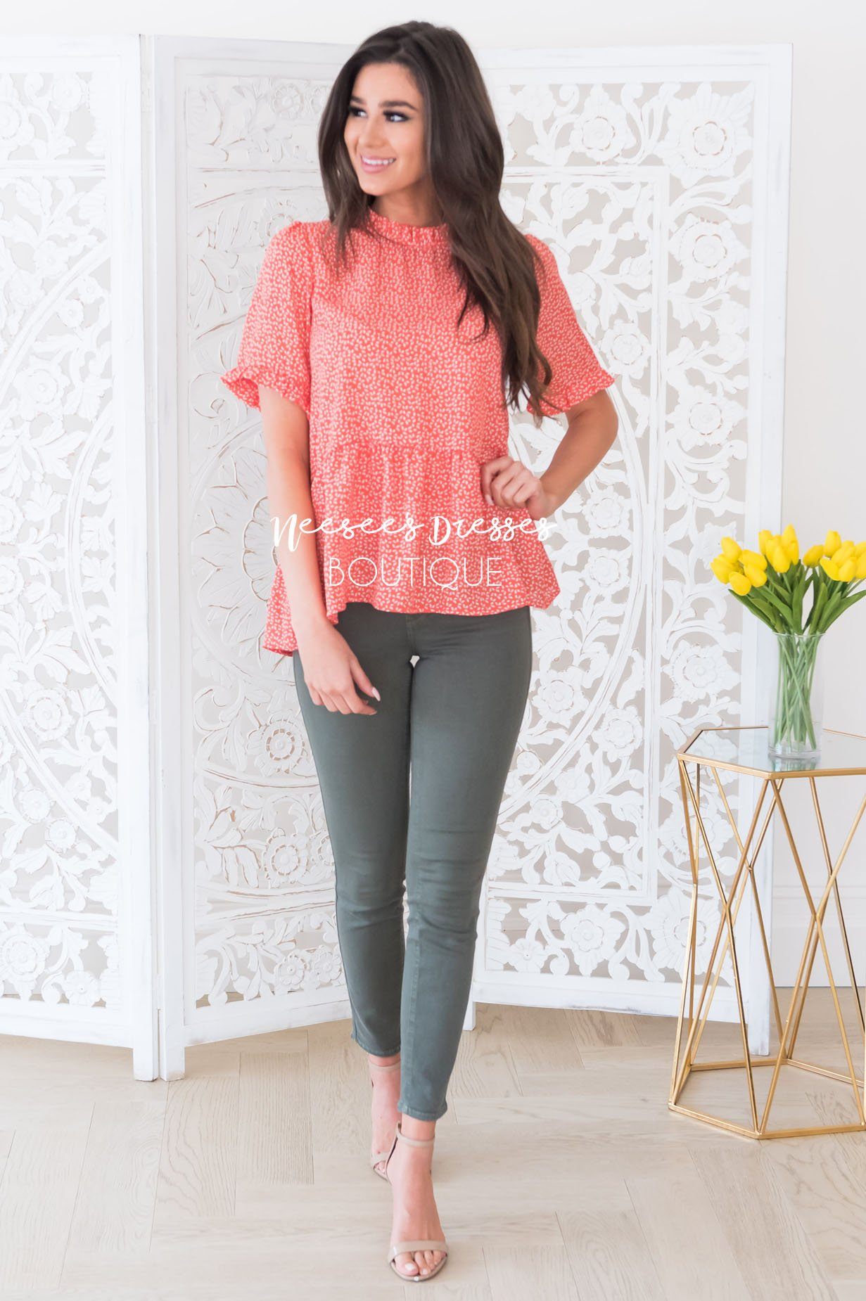 Lift My Spirit Modest Peplum Blouse