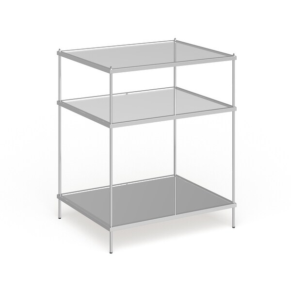 SEI Furniture Grant Glam Mirrored Side Table Chrome