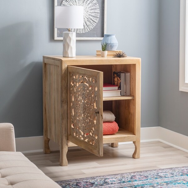 Heaton Natural Single Door Entryway Storage Cabinet