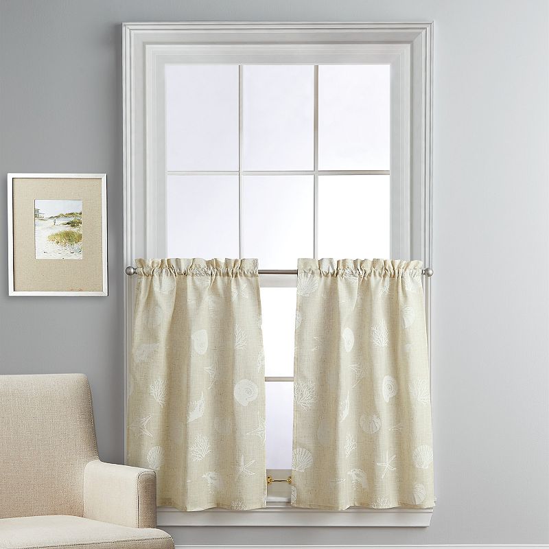 CHF Seashells Tier Window Curtain Pair