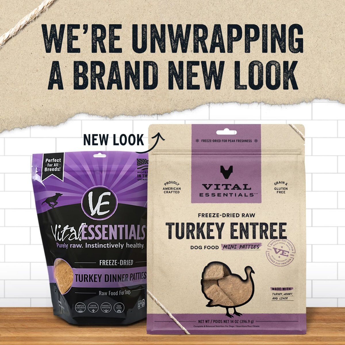 Vital Essentials Turkey Dinner Patties Grain-Free Freeze-Dried Raw Dog Food