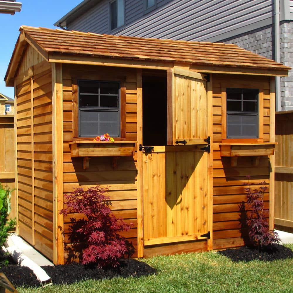 Outdoor Living Today Cabana 6 ft. x 9 ft. Western Red Cedar Garden Shed CB96