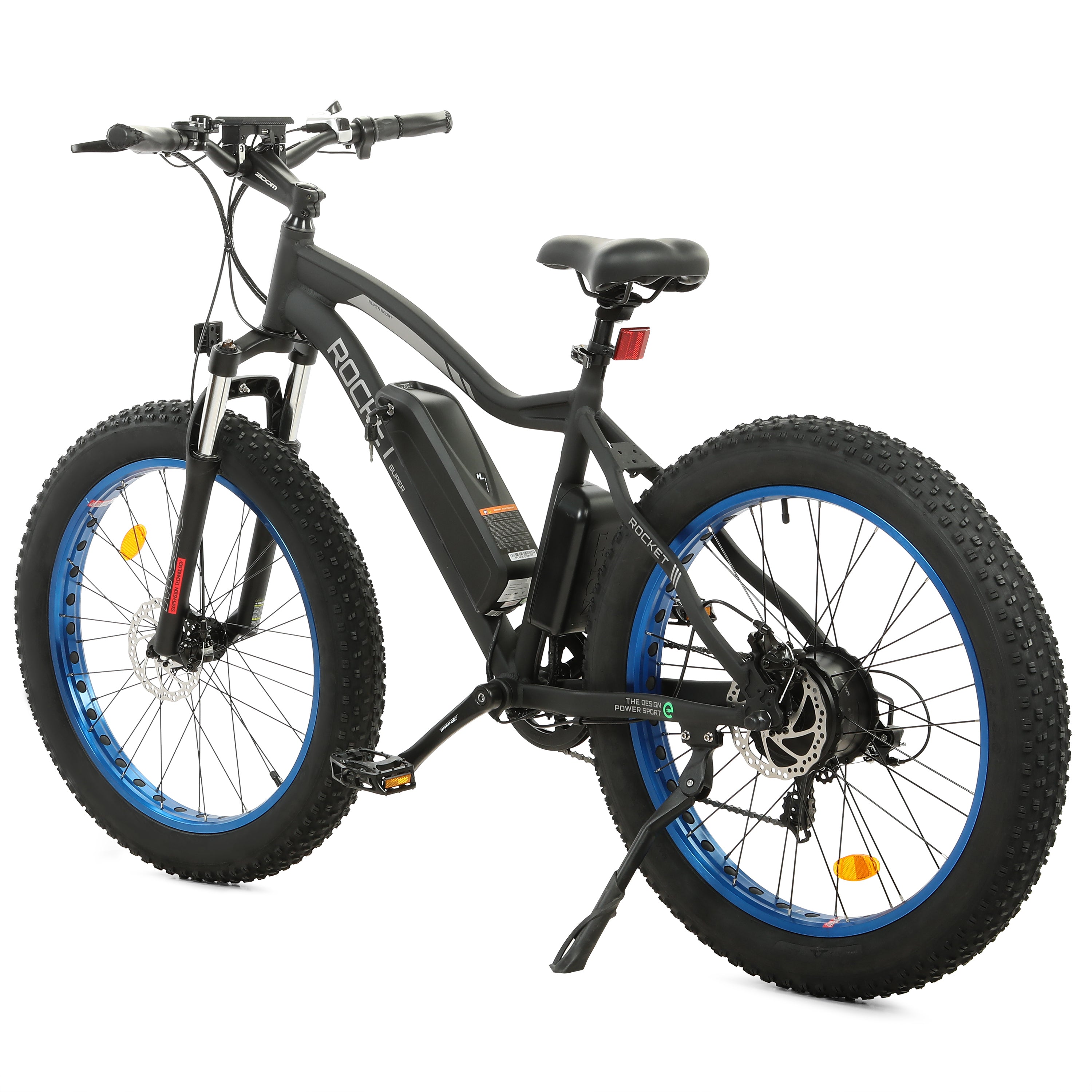 Ecotric Rocket All Terrain Fat Tire Electric Bike w/ 500W Brushless Motor For Long Lifespan, Adjustable Fork Suspension For Smooth and Comfort - Leisure, Commute, Trail Riders