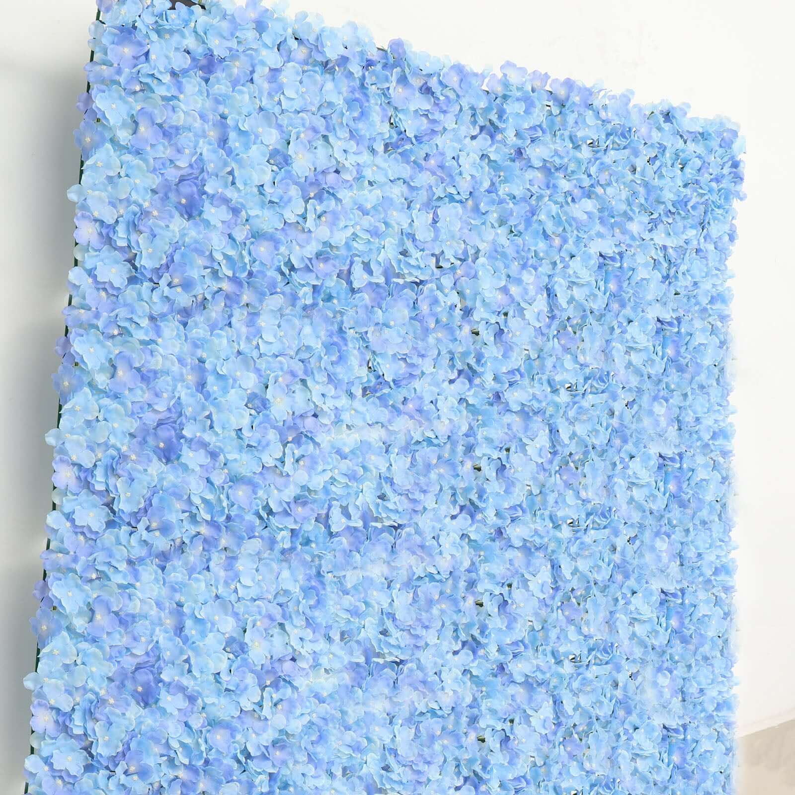 Light Blue UV Protected Hydrangea Flower Wall Mat Backdrop - 4 Artificial Panels 11 Sq ft.