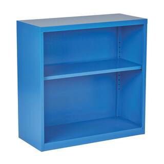 OSP Home Furnishings 28 in. Blue Metal 2-shelf Standard Bookcase with Adjustable Shelves HPBC7