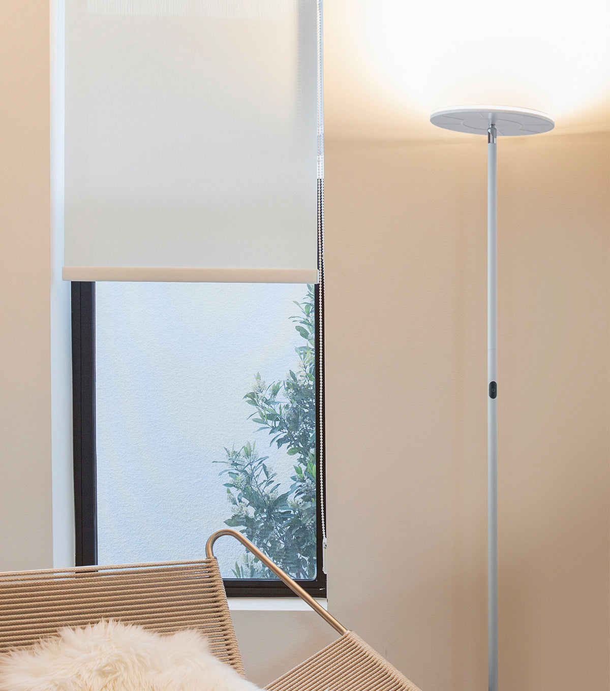 Sky 63 in. White Torchiere LED Floor Lamp