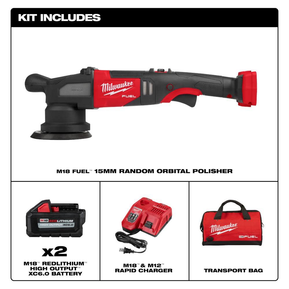 Milwaukee M18 FUEL 15mm Random Orbital Polisher Kit 2684-22HD from Milwaukee