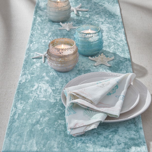 Split P Crushed Velvet Table Runner 15x72 Seafoam