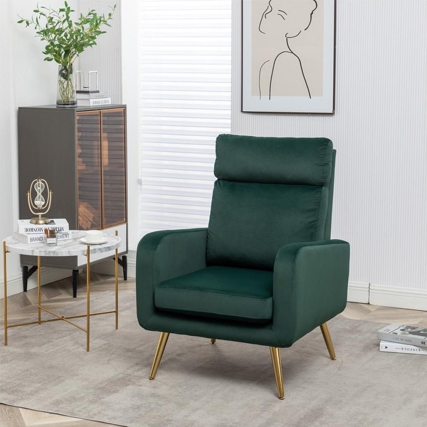 Modern Upholstered Accent Chair with Metal Legs