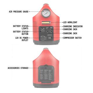 Wagan Tech JumpBoost V10 Air 1200 Peak Amp Jump Starter with 150 PSI Air Compressor 7556