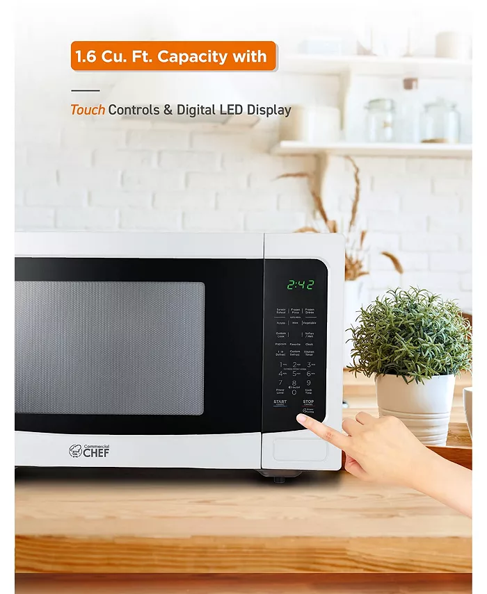 Commercial Chef 1.6 Cu. Ft. Counter Top Microwave White