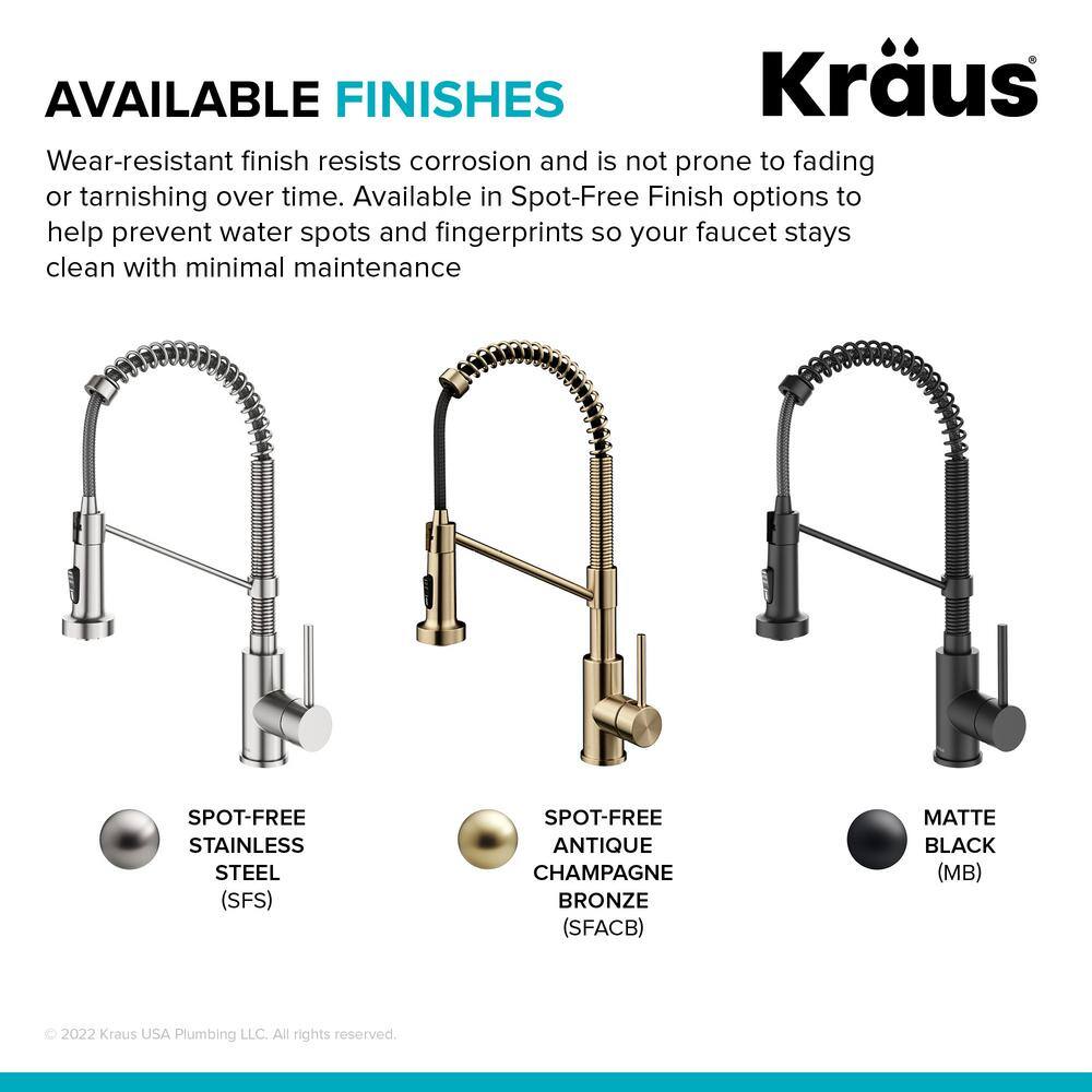 KRAUS Bolden Single Handle Pull-Down Sprayer Kitchen Faucet with Touchless Sensor in Matte Black KSF-1610MB