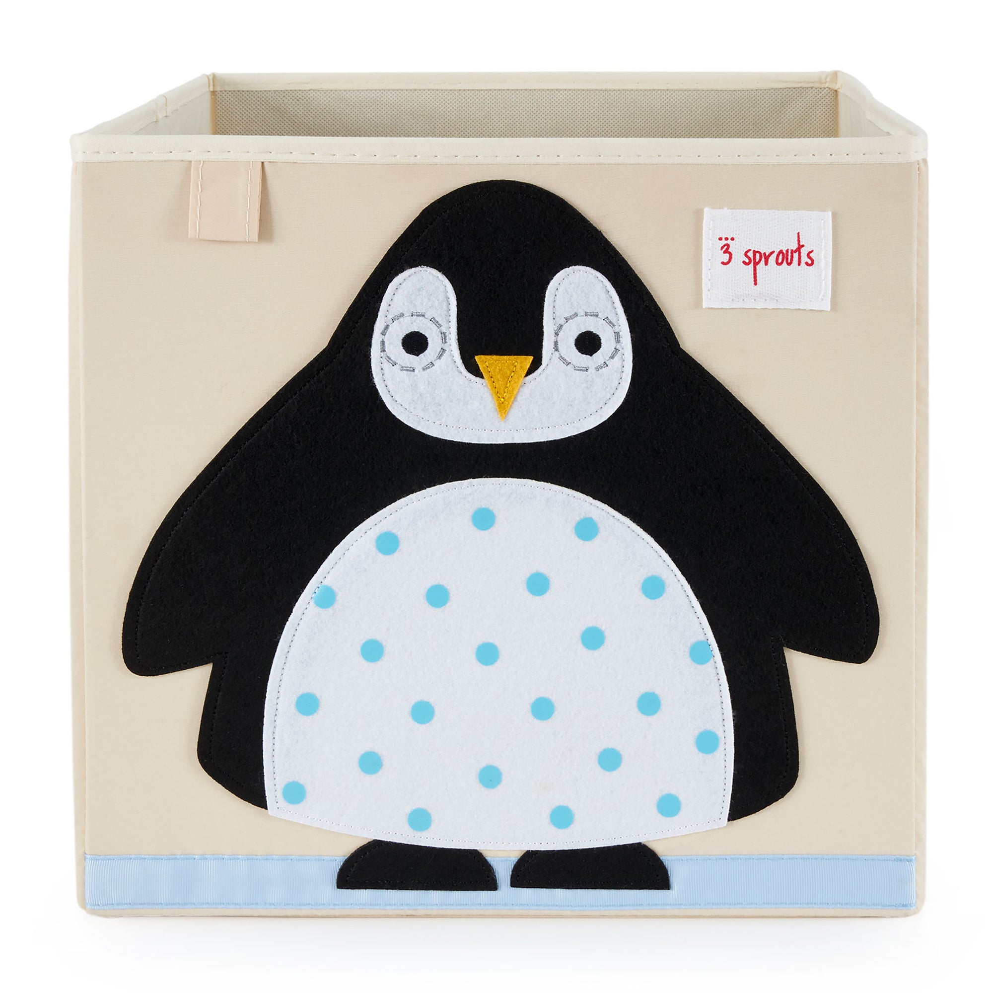 3 Sprouts Kids Foldable Fabric Penguin and Panda Storage Cube Soft Toy Bins