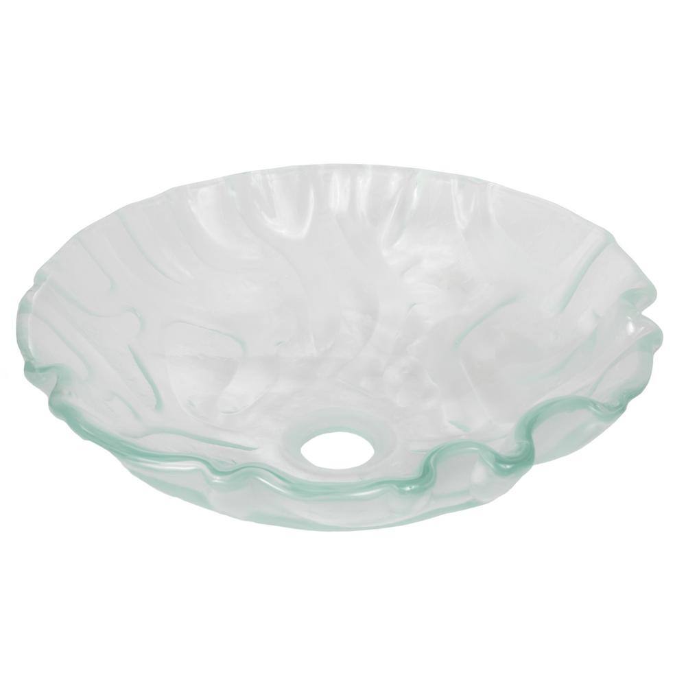 Eden Bath Small Free-Form Wave Glass Vessel Sink in Clear EB_GS42