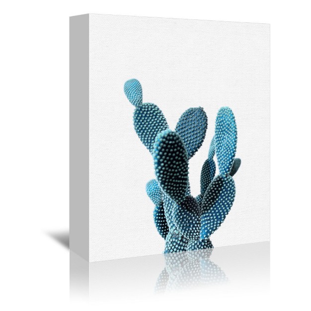 Americanflat Botanical Minimalist Blue Cactus By Nuada Wrapped Canvas