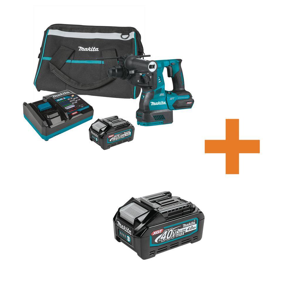 Makita 40V Max XGT 19-12 in. Brushless 15 lbs. AVT Demolition Hammer Kit AWS Capable (4.0 Ah) with bonus XGT 4.0Ah Battery GMH01M1-BL4040