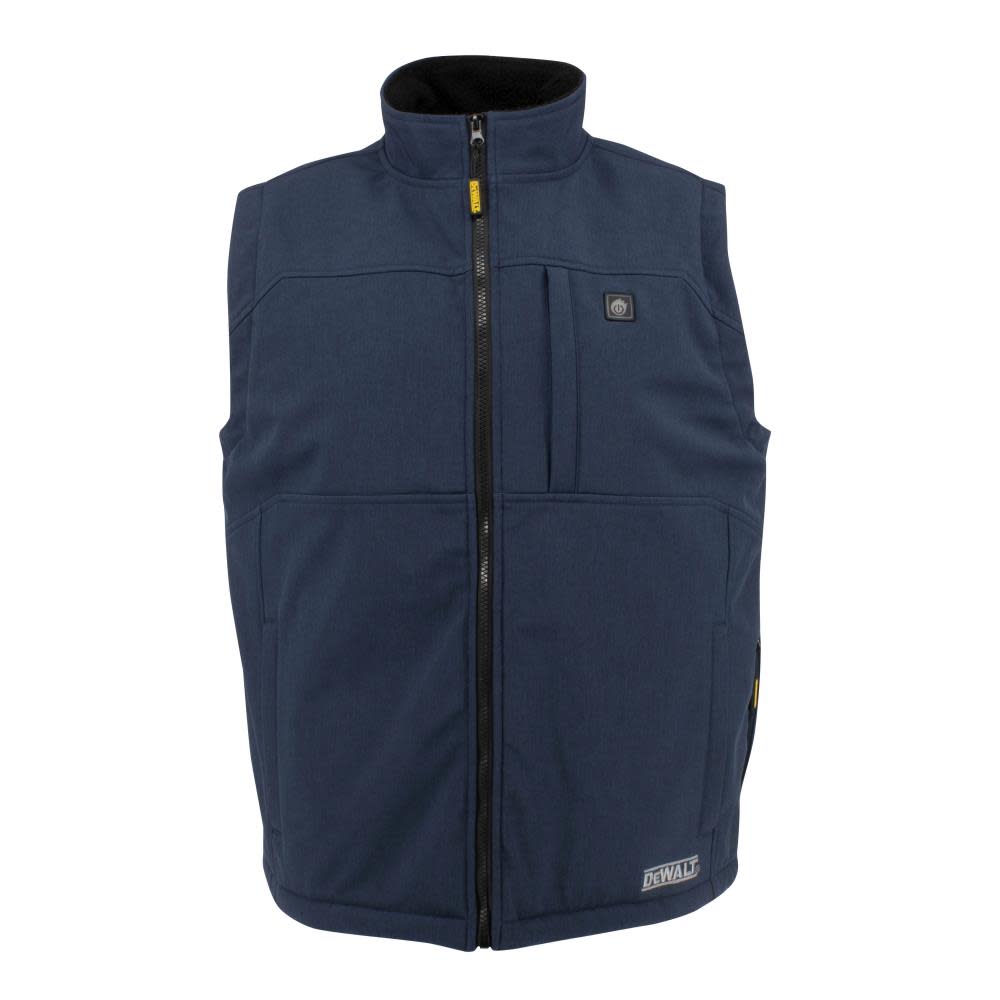 DEWALT Mens Heated Soft Shell Vest with Sherpa Lining Navy XL ;