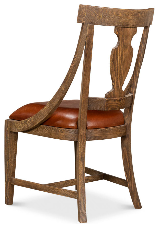 Fireside Vineyards Dining Chairs Set of 2 Husk Leather Seat   Traditional   Dining Chairs   by Sideboards and Things  Houzz