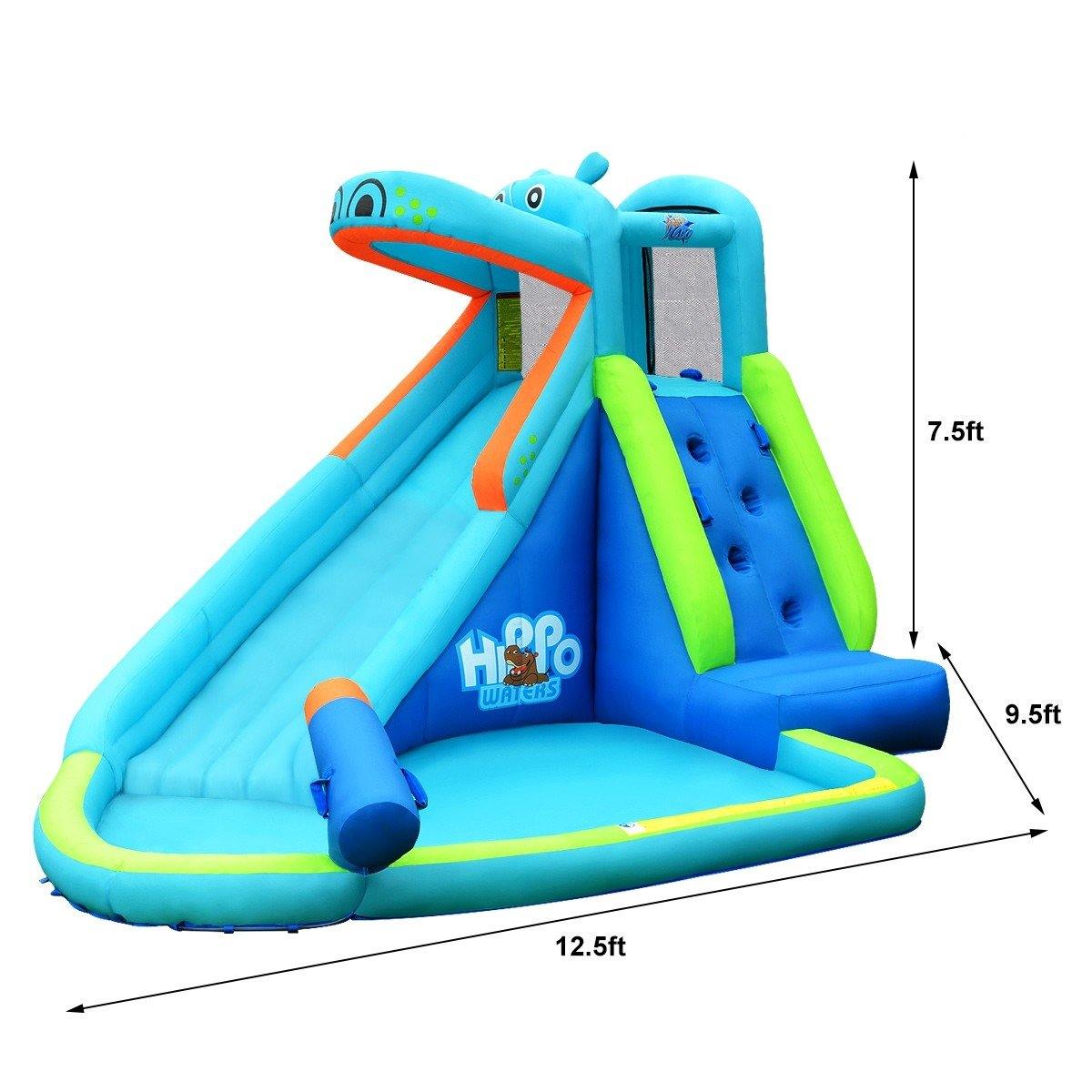 Inflatable Water Slide, Hippo Themed Bounce House