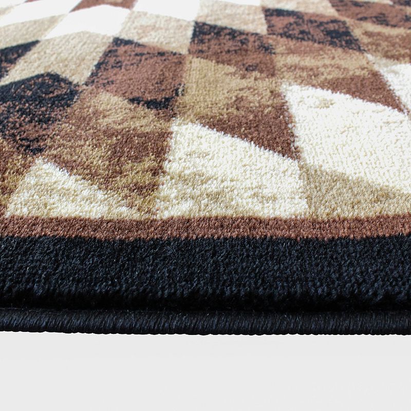 Masada Rugs Masada Rugs Stephanie Collection 5'x7' Area Rug with Distressed Southwest Native American Design 1106 in Brown， Black and Beige