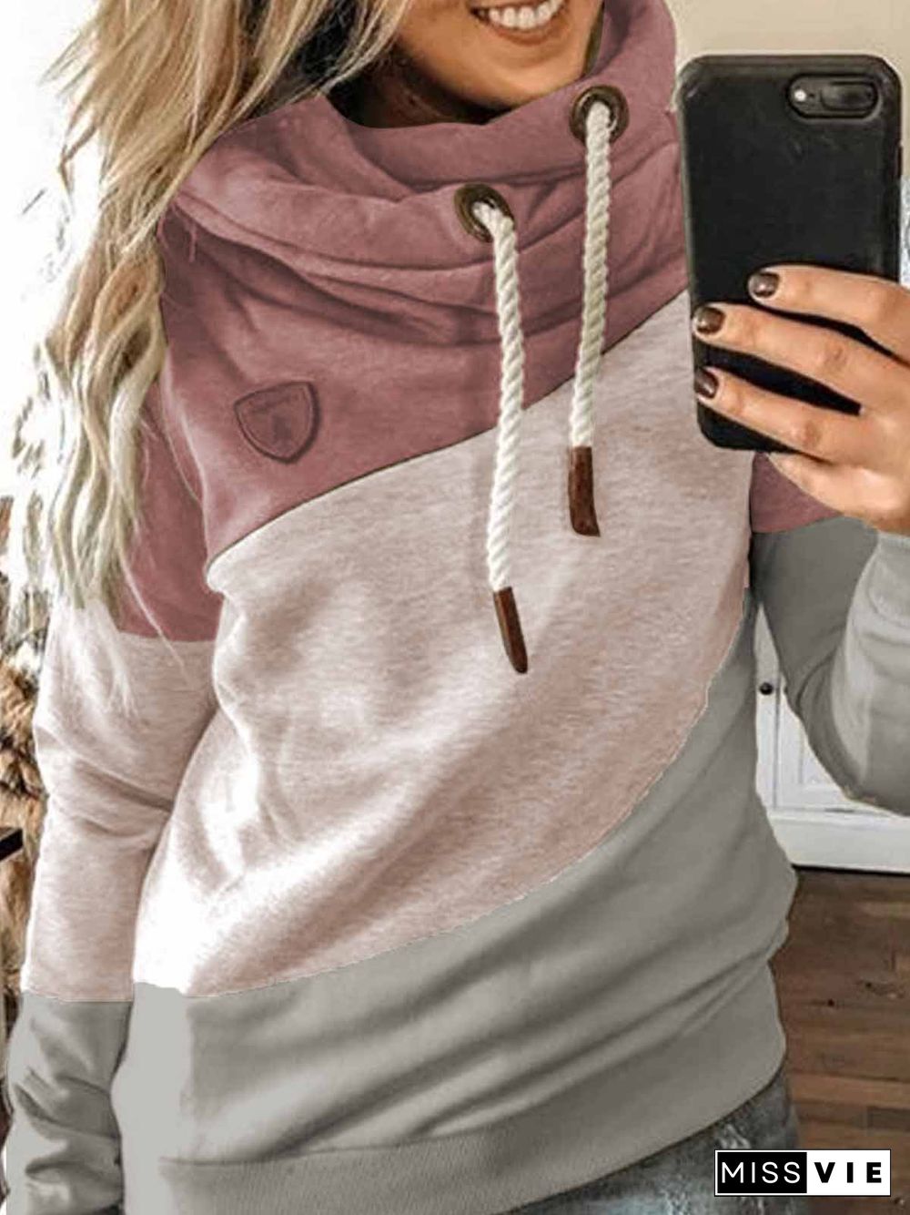 Deep Pink Long Sleeve Hoodie T-shirt