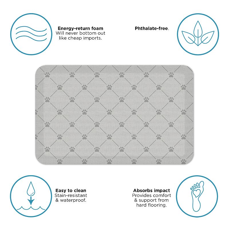 GelPro Designer Comfort Mat Paw Print Lattice 20 x 32