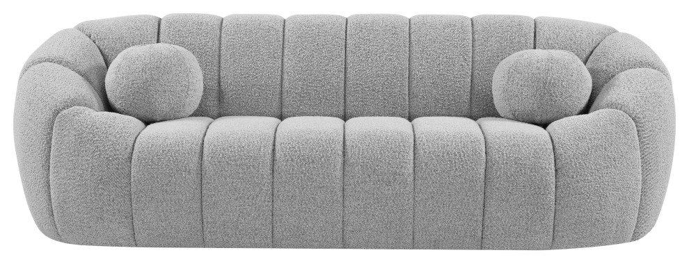 Elijah Boucle Fabric Upholstered Chair   Contemporary   Sofas   by Meridian Furniture  Houzz