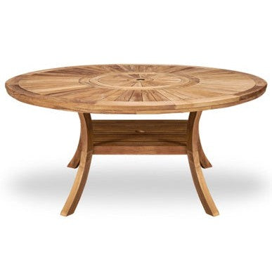 Komodo Teak 70 Outdoor Dining Table w Built-in Lazy Susan Round