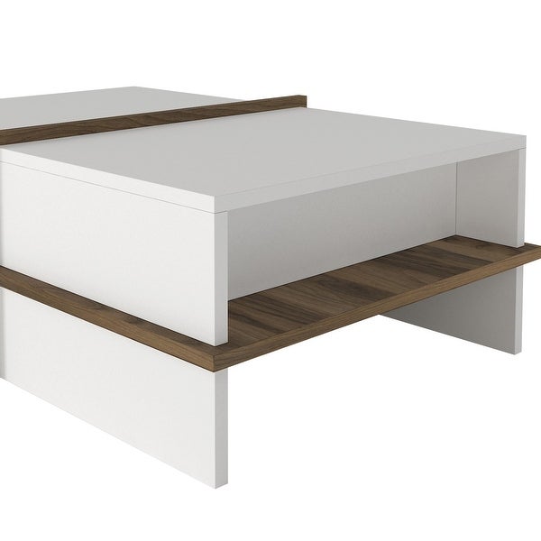 Scandinavian Style 35 Inch Modern Wood Rectangular Coffee Table