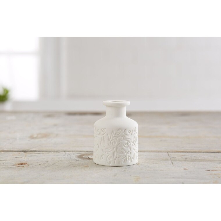 Mini Ceramic Flower Bud Vases  Perfect for Budding Flowers  Small Plants or Decoration Piece Floral Decoration (White)