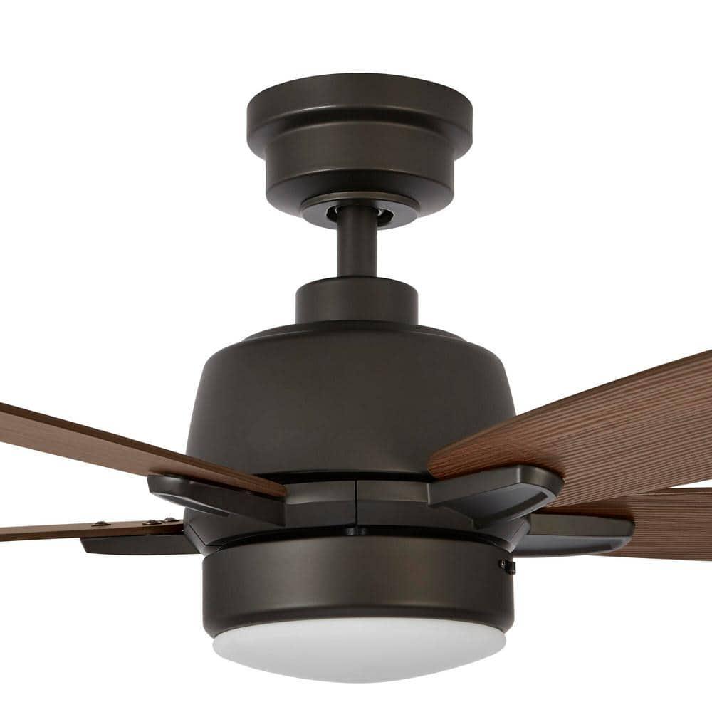 Home Decorators Collection Fawndale 46 in Indoor Integrated LED Bronze Ceiling Fan with Light Kit 5 Reversible Blades and Remote Control