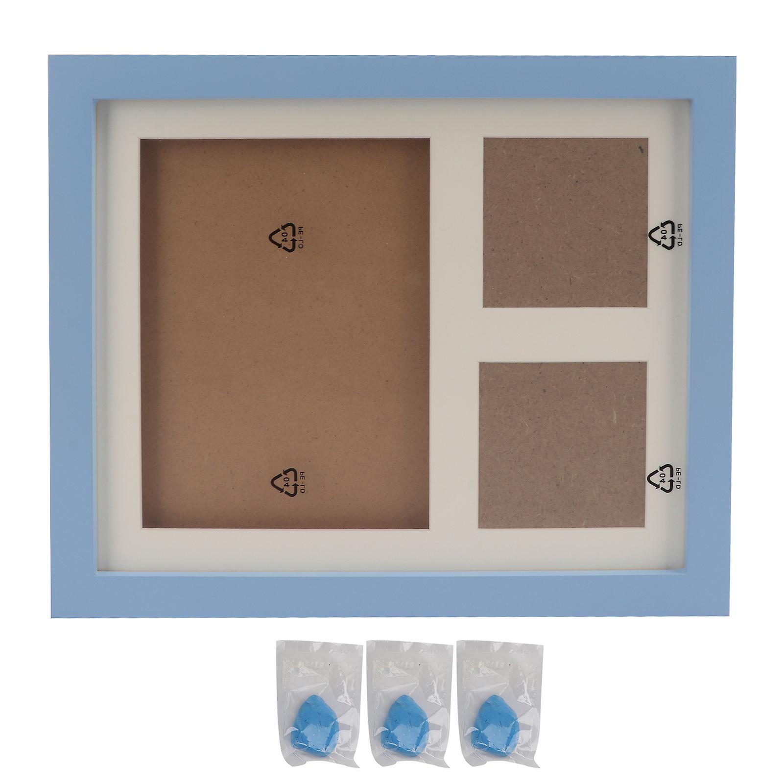 Diy Dog Paw Print Photo Frame Wooden Easy Diy Pet Memorial Picture Pawprints Frame Kitblue Mud Blue Frame