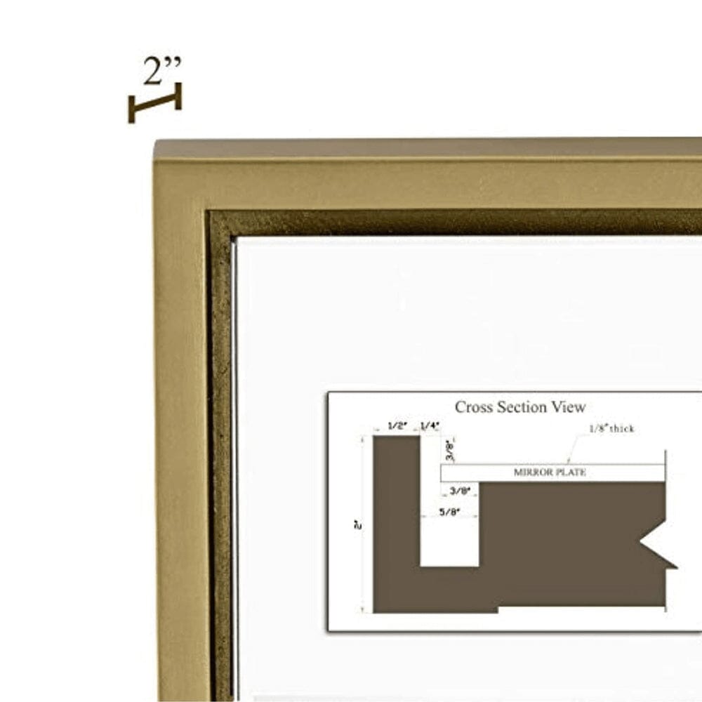 Clean Large Modern Gold Leaf Frame Wall Mirror 30