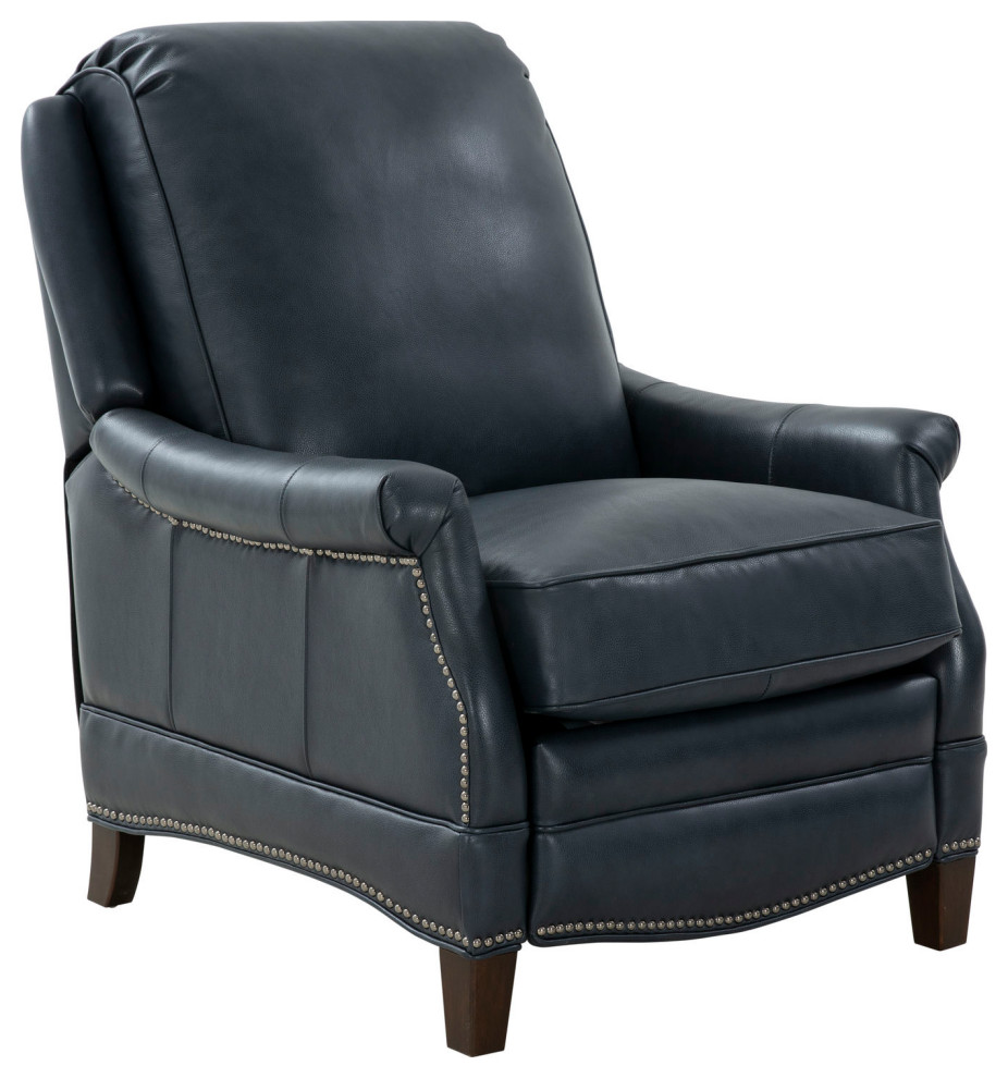 7 3056 Ashebrooke Recliner  Barone Navy Blue   Transitional   Recliner Chairs   by Kolibri Decor  Houzz