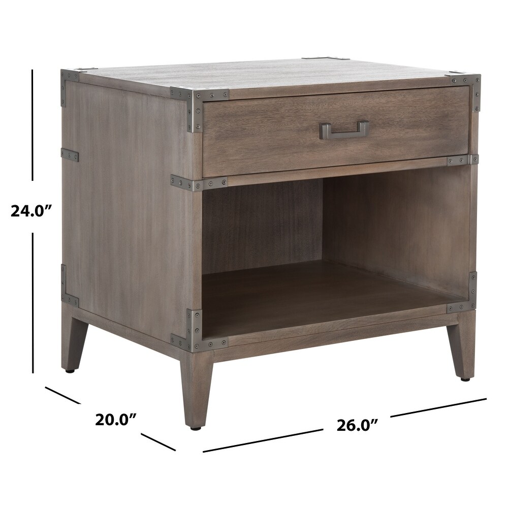 SAFAVIEH Couture Nisha 1 Drawer 1 Shelf Wood Nightstand