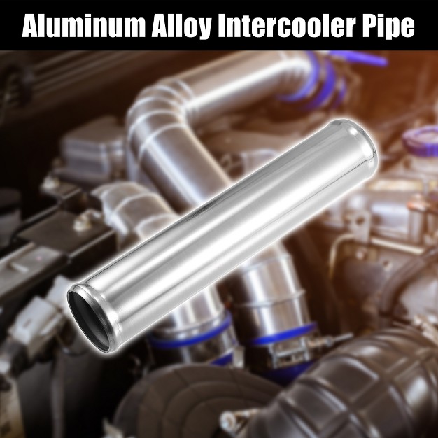 Unique Bargains Aluminum Alloy Intercooler Straight Air Intake Tube Silver Tone